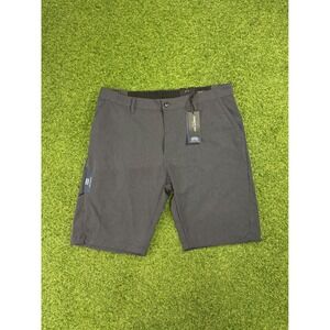 Kenneth Cole New York Mens Slim Fit Tech Shorts Grey 36 Hidden Pocket Stretch